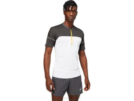 Asics Trail Running Hombre Gris Grafito y Blanco Brillante