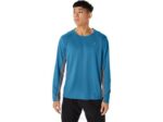 Asics tren de hombre sana manga larga azul hoja de roca