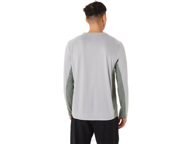 Asics tren de hombre sana manga larga gris piedmont y verde liquen - Image 2