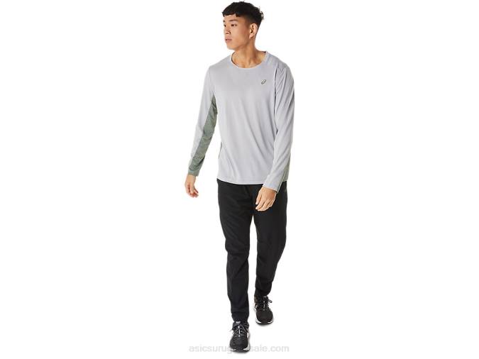 Asics tren de hombre sana manga larga gris piedmont y verde liquen - Image 4