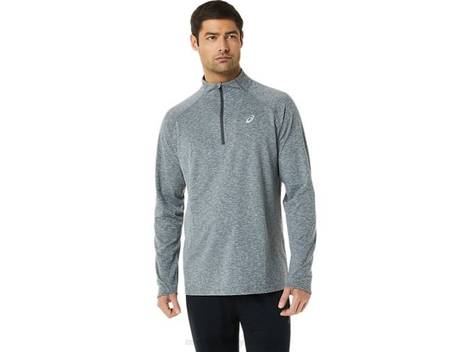 Asics tren hombre sana 1/2 zip gris oscuro estilo y confort - Image 1