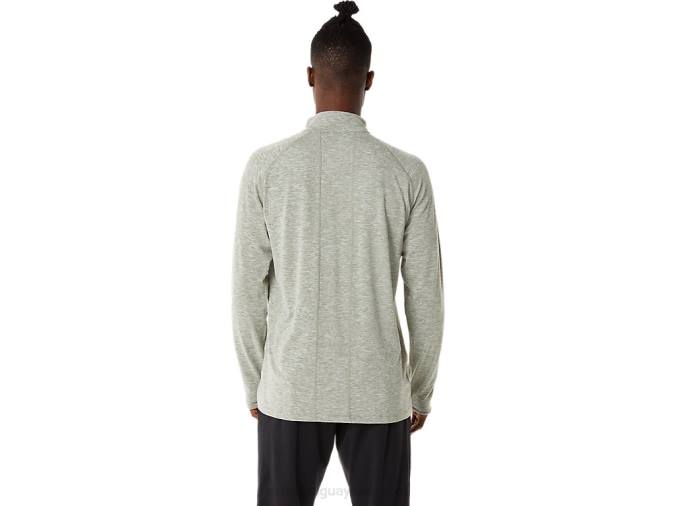 Asics Tren Hombre Sana 1/2 Zip Verde Liquen Confortable y Estiloso - Image 2