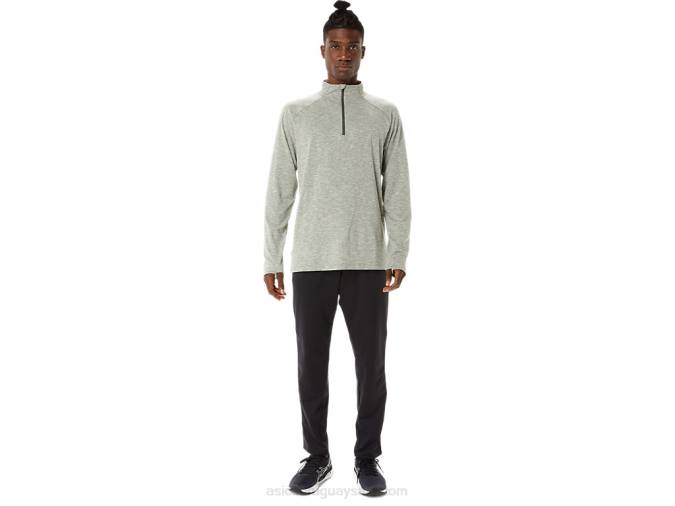 Asics Tren Hombre Sana 1/2 Zip Verde Liquen Confortable y Estiloso - Image 4