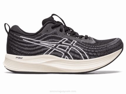 Asics velocidad amplia blanco negro para correr