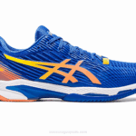 Asics velocidad de solución azul atún melocotón para correr