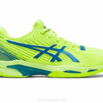 Asics velocidad de solución verde peligro azul renacido deportiva