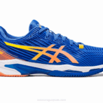 Asics velocidad ff 2 arcilla azul atún melocotón rendimiento excelente