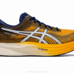 Asics velocidad mágica 2 zapatillas ámbar y blanco para correr