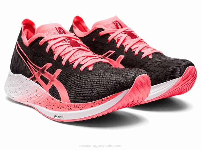 Asics velocidad mágica sneakers negro y coral ardiente - Image 2