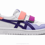 Asics zapatillas preescolar blanco morado estilo japonés