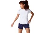 Camiseta Asics Blanca Brillante con Ribetes para Mujer