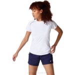 Camiseta Asics Blanca Brillante con Ribetes para Mujer
