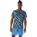 Camiseta Asics Camuflaje Salvaje Hombre Azul Celeste Rendimiento