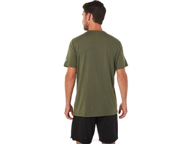 Camiseta Asics de Manga Corta Logo Lockup Color Oliva - Image 2