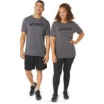 Camiseta Asics de Manga Corta Logo Lockup Gris Oscuro