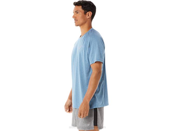 Camiseta Asics de Manga Corta Lyte Hombre Brezo Azul Comodidad y Estilo - Image 3