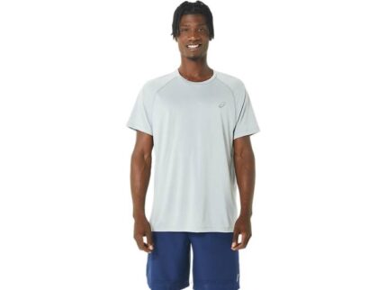 Camiseta Asics de Manga Corta Lyte Hombre Brezo Gris Claro