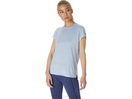 Camiseta Asics de Manga Corta Mujer Brezo de Niebla Elegante y Cómoda