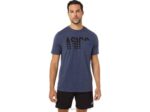 Camiseta Asics de Manga Corta Rayas Brezo con Bolsillo