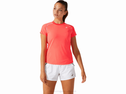 Camiseta Asics Diva Rosa con Ribetes Elegantes para Mujer