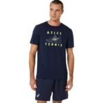 Camiseta Asics Estampado Zapatos de Salón Hombre Medianoche