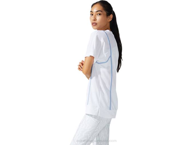Camiseta Asics Femenina Manga Corta Strong 92 Blanca Brillante - Image 3