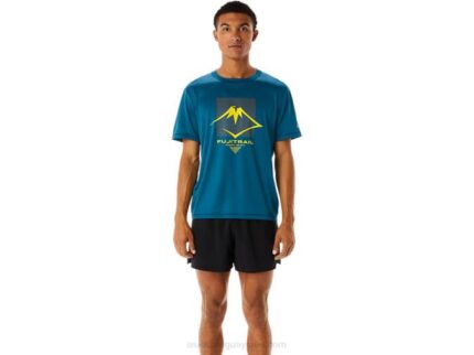 Camiseta Asics Fujitrail Hombre Tinta Verde Azulado Trendy