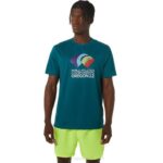 Camiseta Asics Hombre Manga Corta Pino Terciopelo Ideal para Deporte