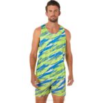 Camiseta Asics Hombre Peligro Verde Estilo Inyección de Color