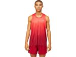 Camiseta Asics Hombre Rojo Eléctrico y Burdeos Estilo Deportivo
