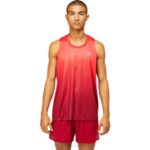 Camiseta Asics Hombre Rojo Eléctrico y Burdeos Estilo Deportivo