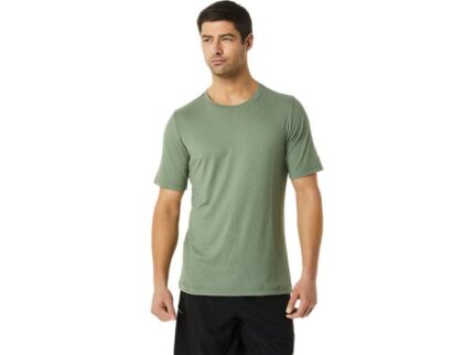 Camiseta Asics Hthr Tech Hombre Verde Liquen Estilo Comodidad