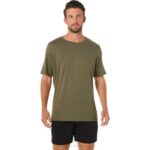 Camiseta Asics Hthr Tech Hombre Verde Oliva Trendy