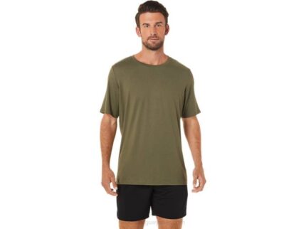 Camiseta Asics Hthr Tech Hombre Verde Oliva Trendy