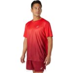 Camiseta Asics Kasane Hombre Rojo Eléctrico Burdeos Estilo Deportivo