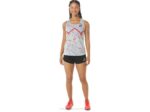 Camiseta Asics Ligera Mujer Gris Glaciar Rojo Eléctrico Fashion Deportivo - Image 4