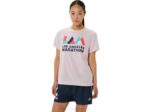 Camiseta Asics Manga Corta Lam Ready Set II Rosa Mujer