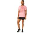 Camiseta Asics Mujer Cuello V Manga Corta Rosa Ahumado Estampada - Image 4