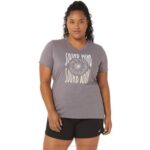 Camiseta Asics Mujer Girasoles Cuello Pico Lavanda Gris