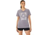 Camiseta Asics Mujer Girasoles Cuello Pico Lavanda Gris - Image 3