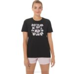 Camiseta Asics Mujer Hibisco Rendimiento Negra Trendy
