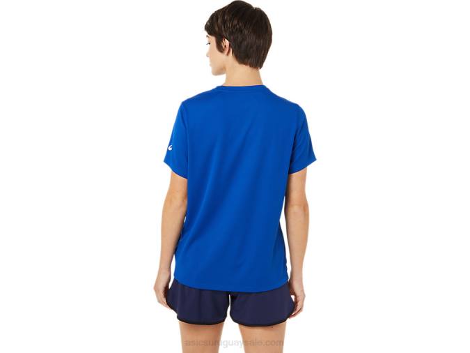 Camiseta Asics Mujer Manga Corta Azul Listo para Acción - Image 2
