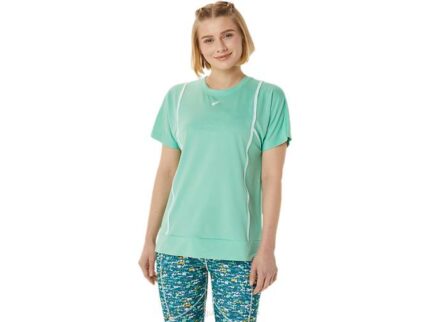 Camiseta Asics Mujer Manga Corta Strong 92 Espuma de Mar Blanca
