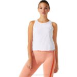 Camiseta corta Asics jacquard logo blanco brillante estilo moderno