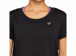 Camiseta corta de mujer Asics rendimiento negra estilo y confort - Image 4