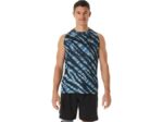 Camiseta de Camuflaje Asics Azul Celeste Negro para Hombre Rendimiento