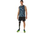 Camiseta de Camuflaje Asics Azul Celeste Negro para Hombre Rendimiento - Image 4