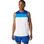 Camiseta de Carrera Asics Blanco Brillante Azul Mónaco Rendimiento y Estilo