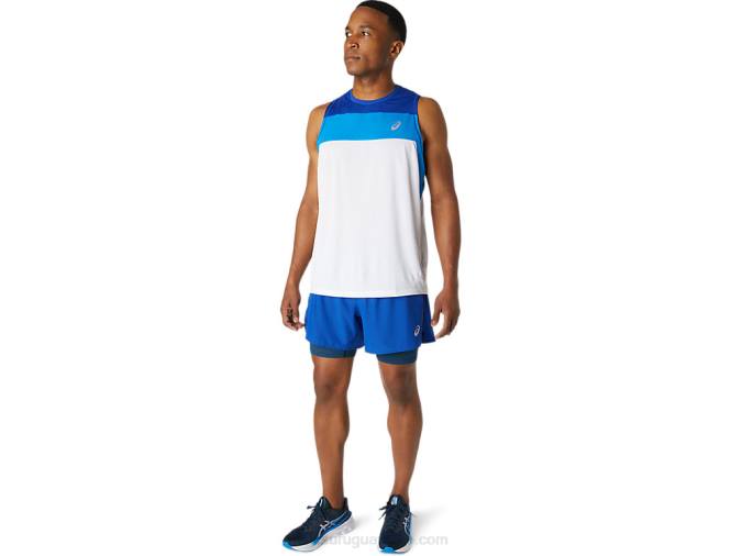 Camiseta de Carrera Asics Blanco Brillante Azul Mónaco Rendimiento y Estilo - Image 4