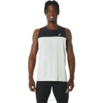 Camiseta de Carrera Masculina Asics Rendimiento Negro Salvia Claro